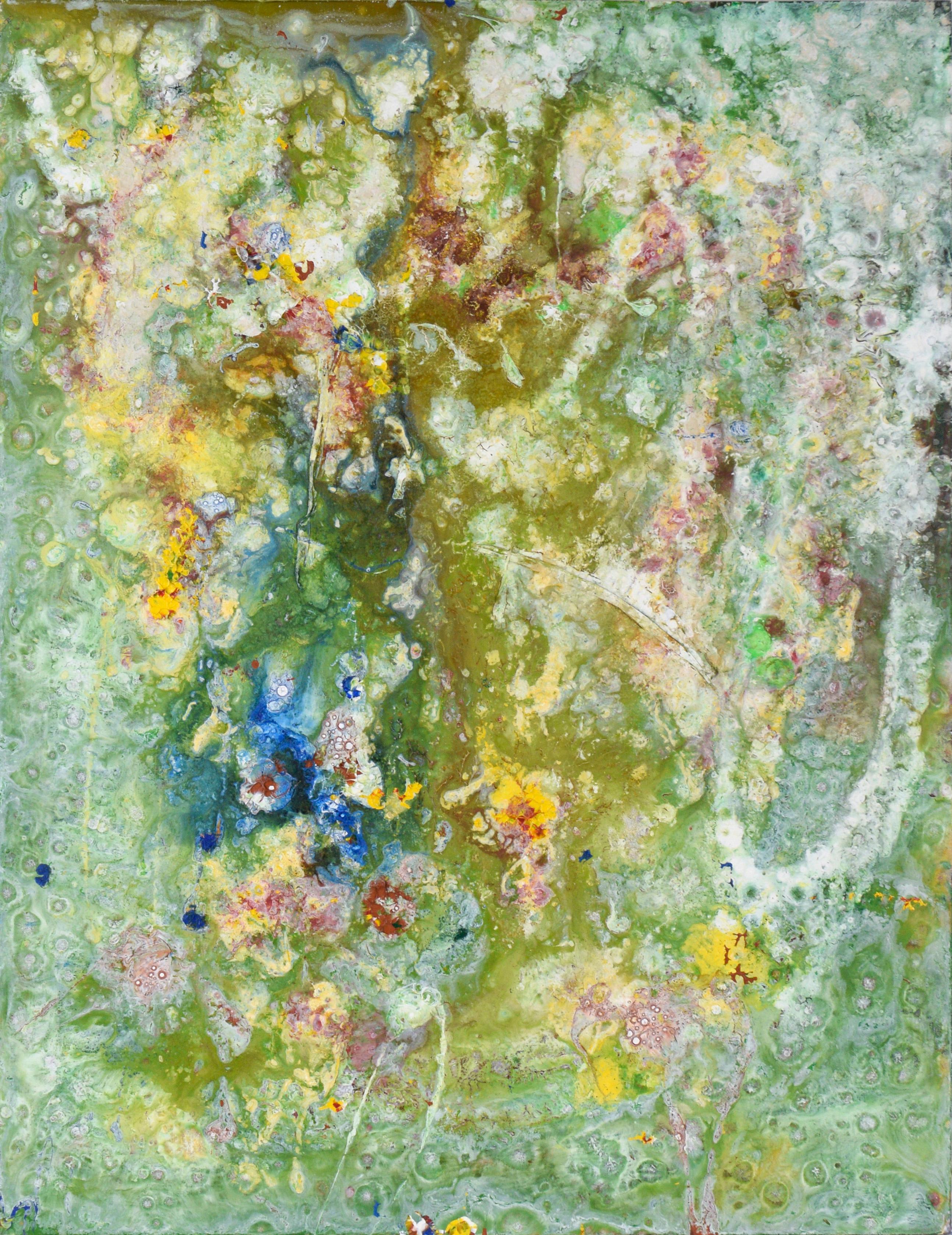 "Pradera" - Composición expresionista texturizada en acrílico sobre lienzo