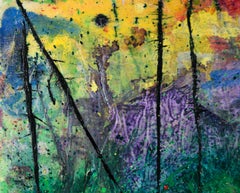 Moonrise Over the Mountains -Abstracted Landscape in Acrylic on Canvas