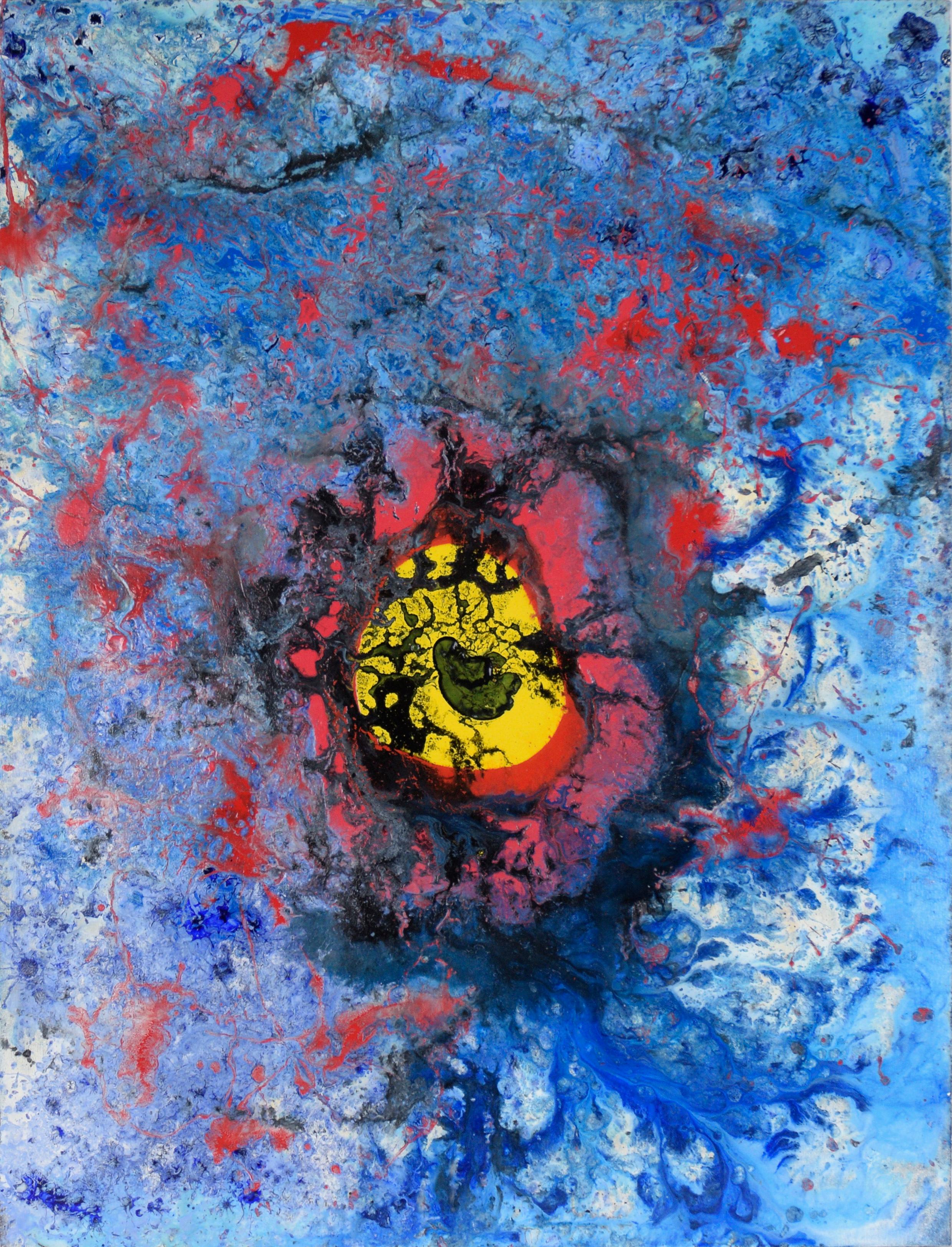 "Sólo en la noche azul" Composición expresionista en acrílico sobre lienzo