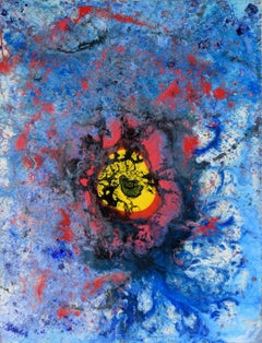"Sólo en la noche azul" Composición expresionista en acrílico sobre lienzo