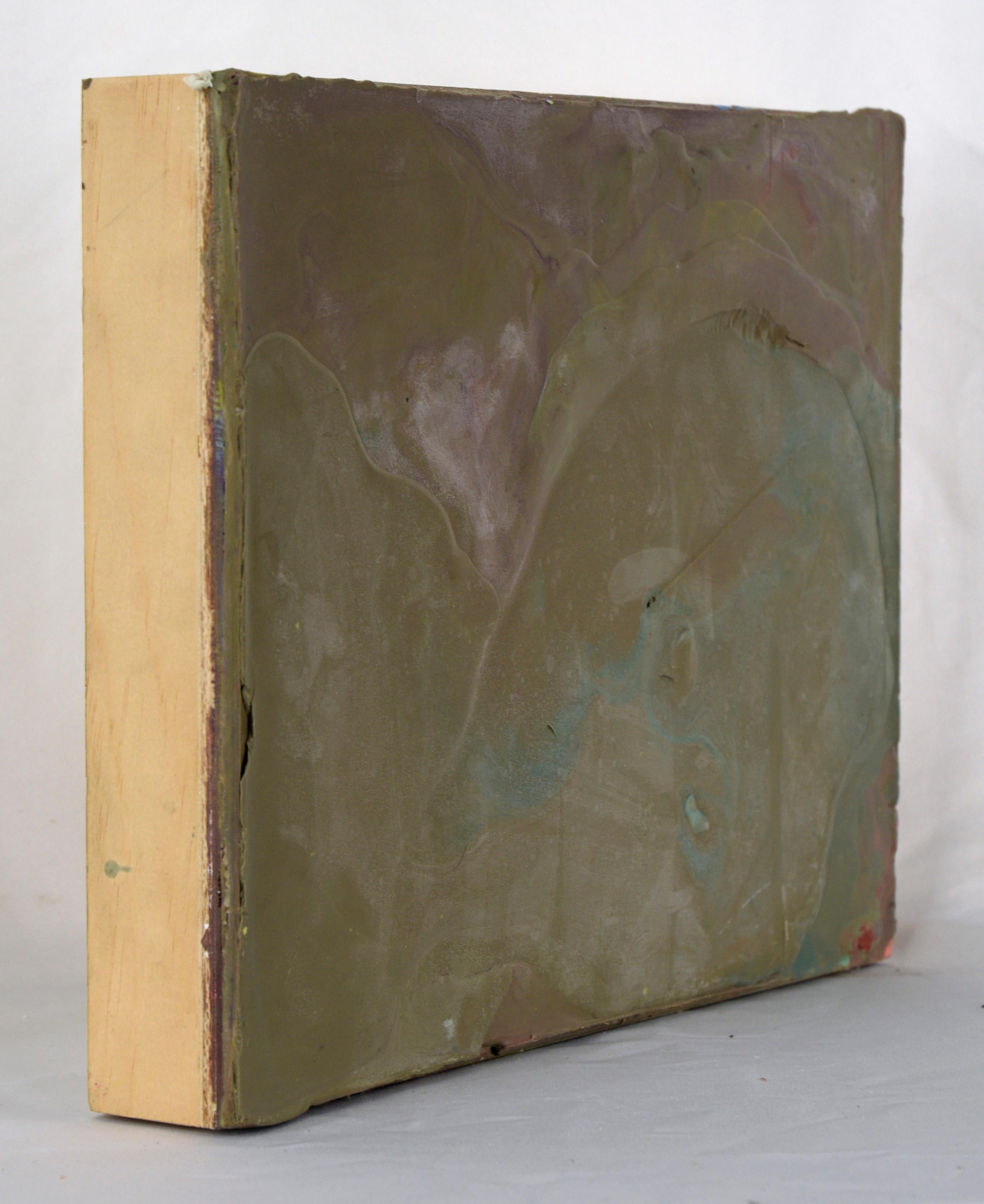 Patina - Composizione minimalista in cera e acrilico su pannello di Wood in vendita 3