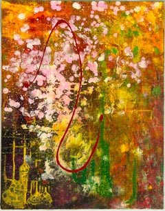 Pink Fluttering Abstract Expressionist Original Acrylic on Canvas