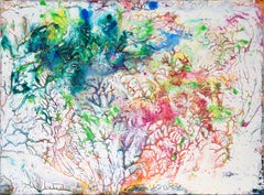 Regenbogen-Crackle - Abstrakte expressionistische Komposition in Acryl auf Leinwand