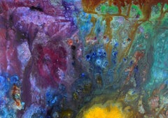 "Rapto" Composición abstracta galáctica en acrílico sobre lienzo