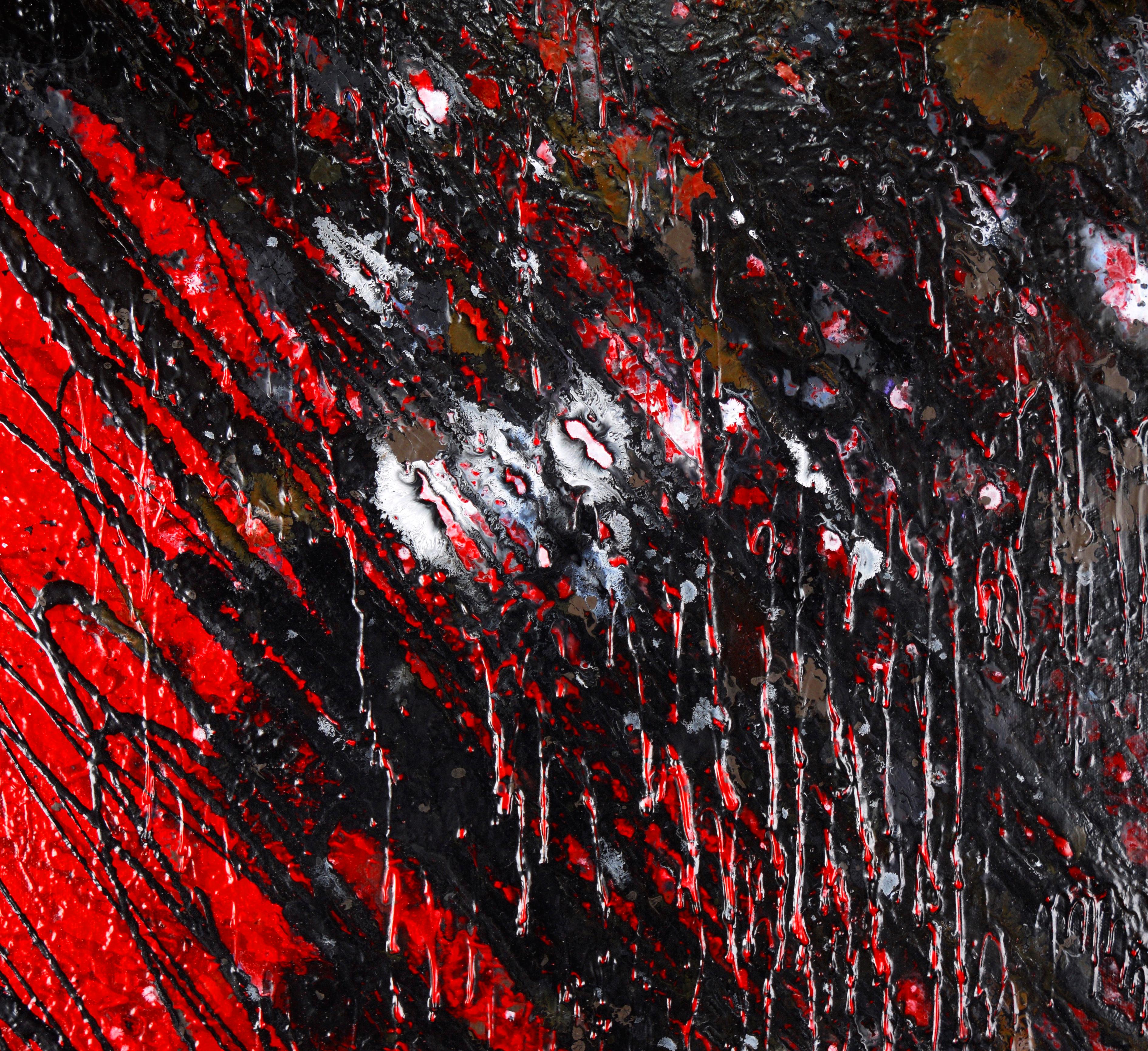Red and Black Abstract Expressionist Composition in Acrylic on Canvas

High contrast composition by California artist Charles 