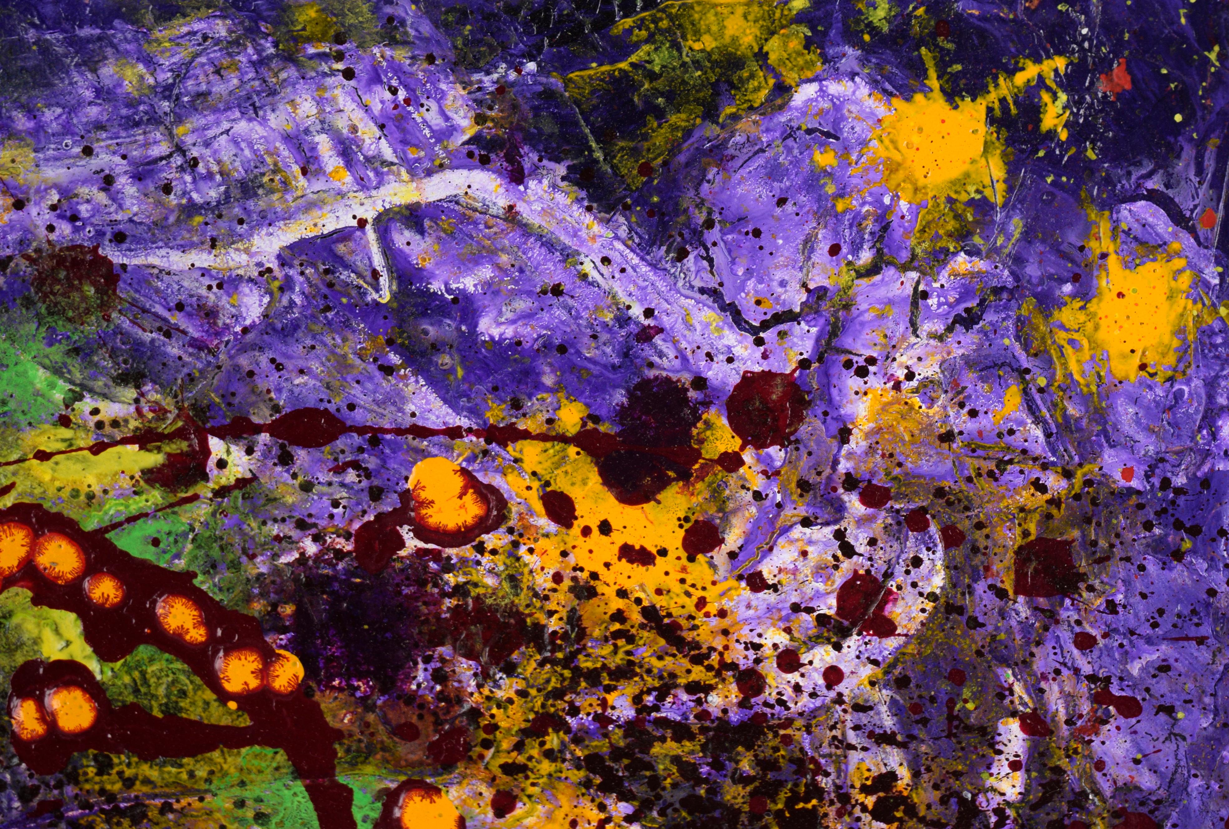 Star Formation - Abstract Expressionist Composition in Acrylic on Canvas - Gray Abstract Painting by Charles David Francis