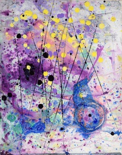 Schwebendes Feld - Gestische Abstraktion in Pastellfarben, Acryl auf Leinwand