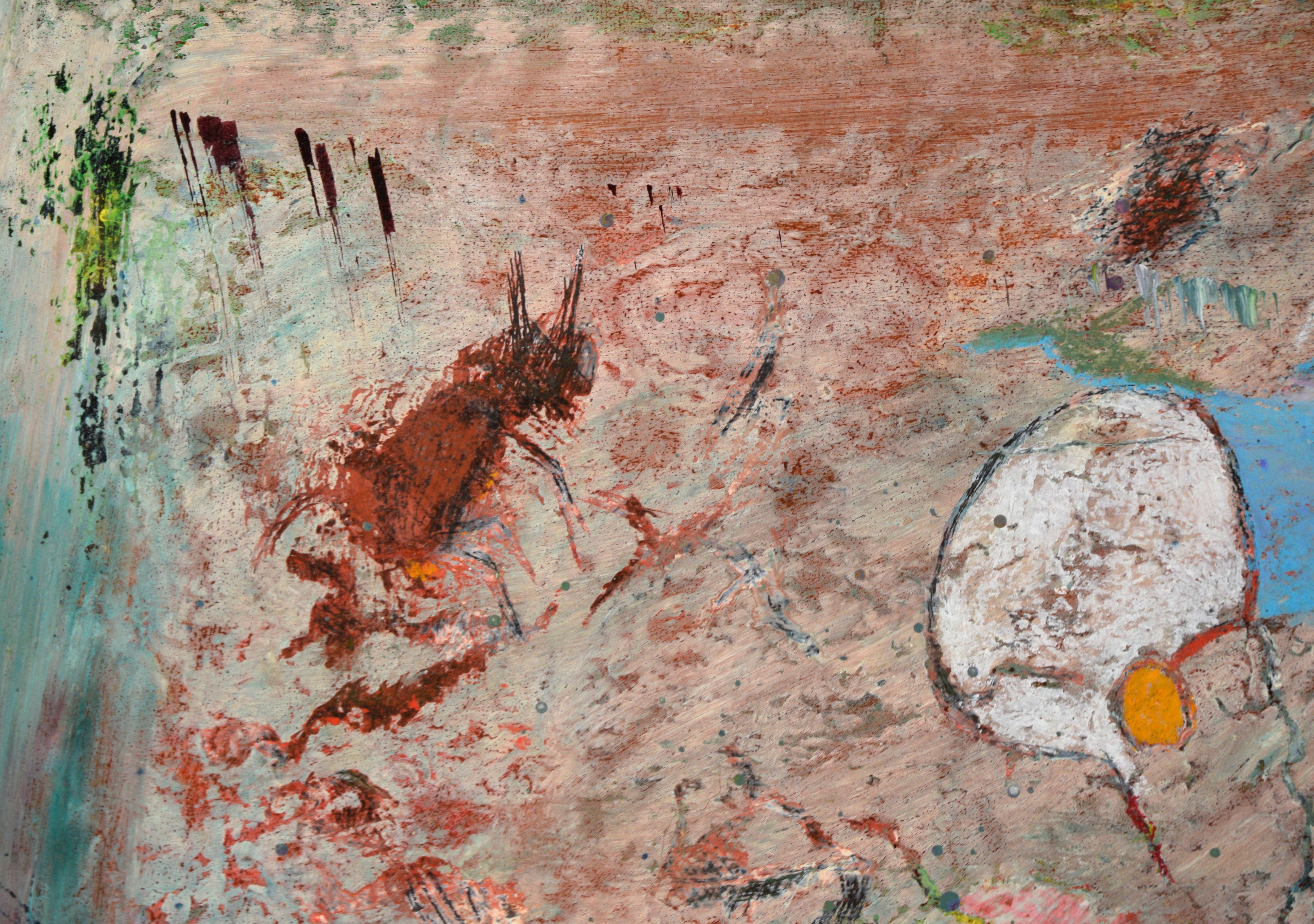 The Cave Wall - Abstract Expressionist Composition in Acrylic on Canvas - Painting by Charles David Francis
