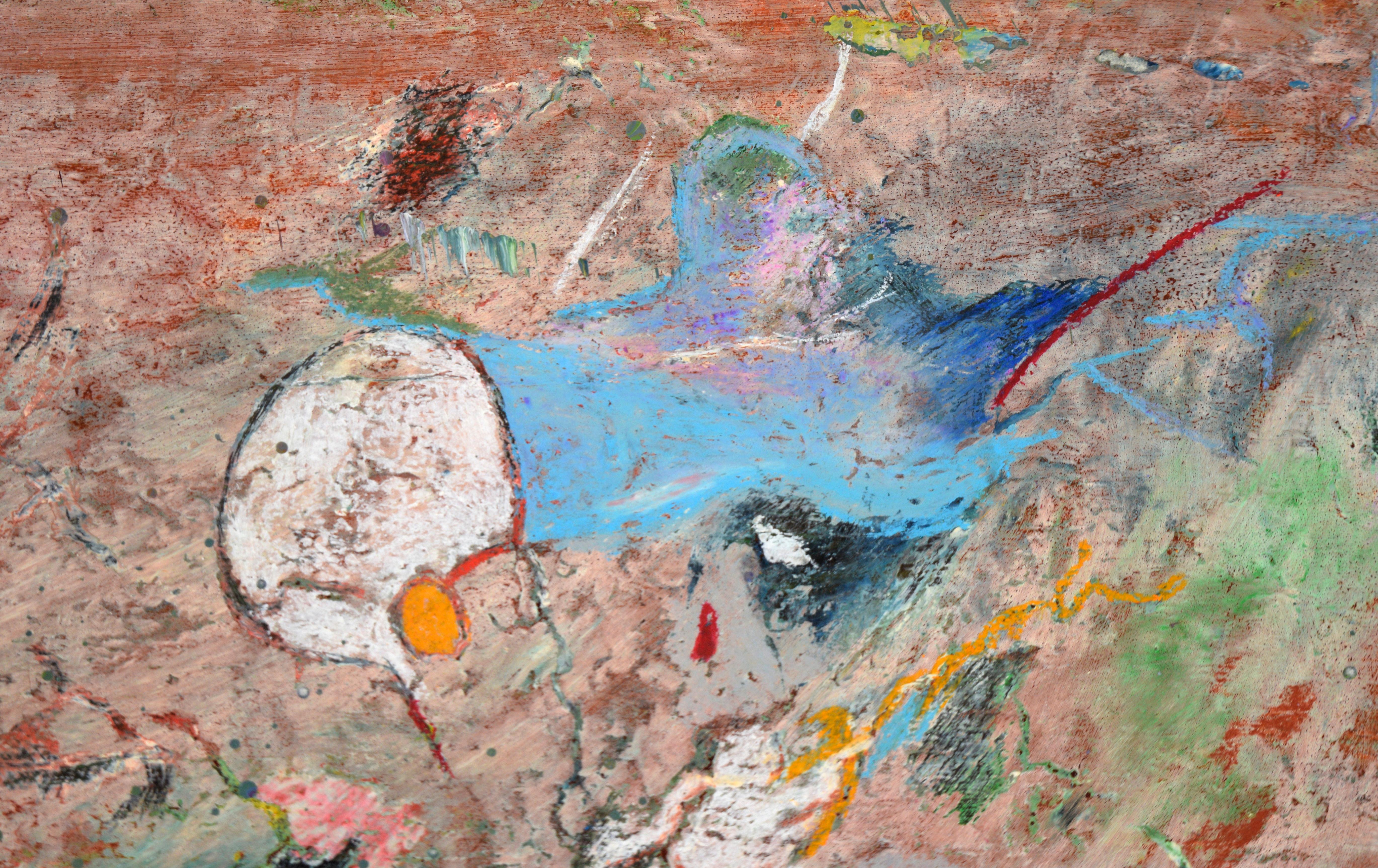 The Cave Wall - Abstract Expressionist Composition in Acrylic on Canvas For Sale 1