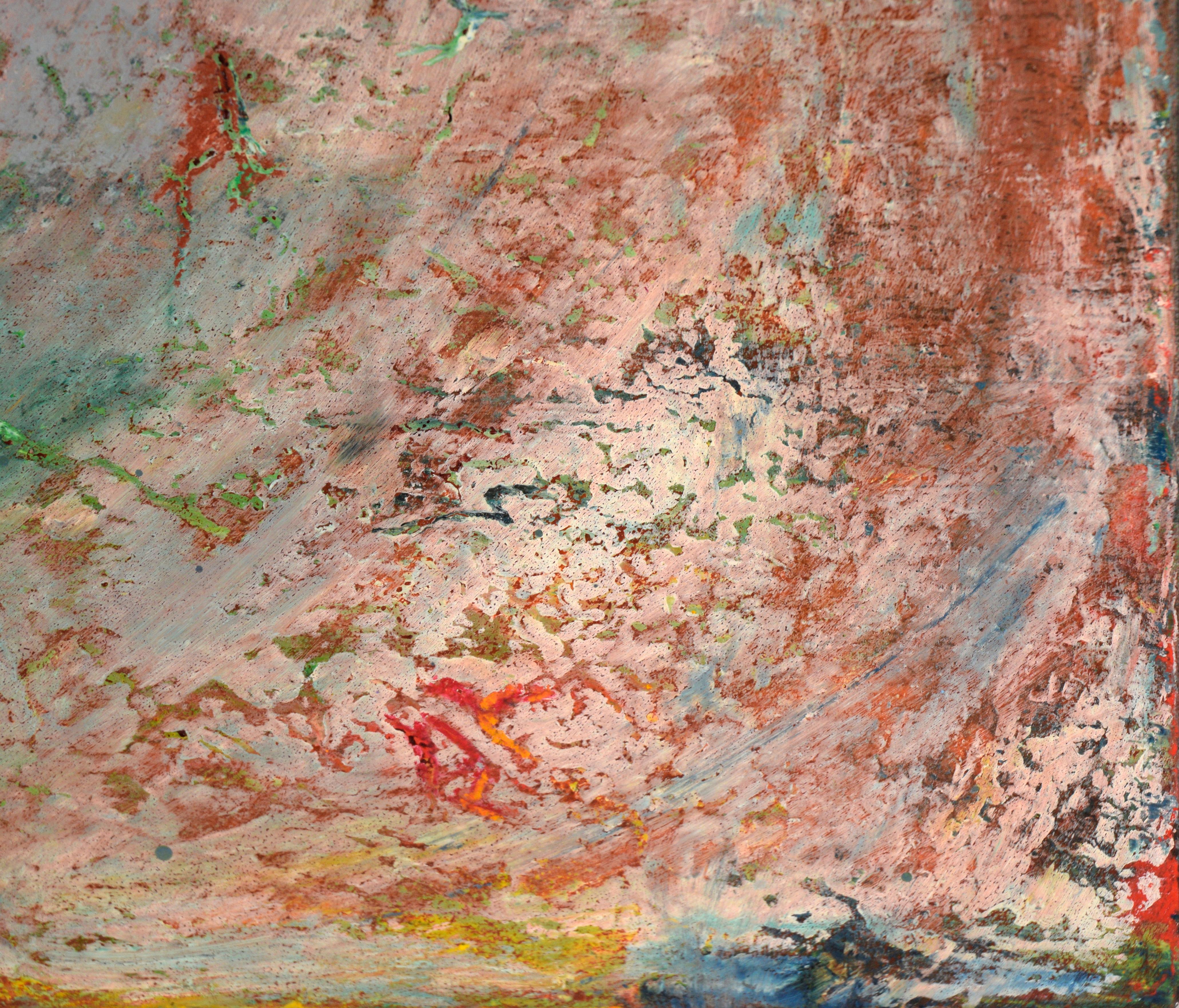 The Cave Wall - Abstract Expressionist Composition in Acrylic on Canvas For Sale 3