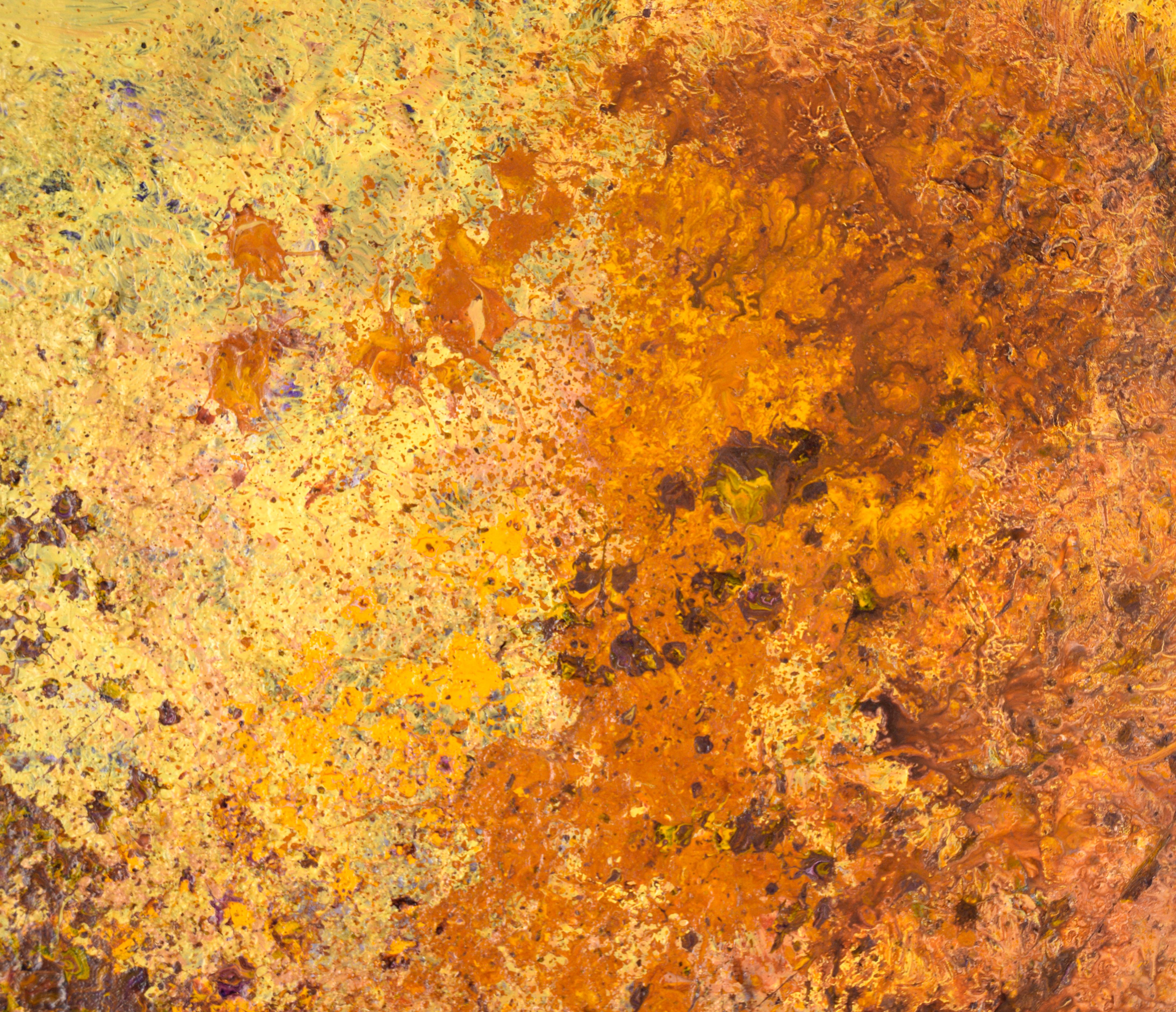 Mit Hilfe des Hundes – strukturierte expressionistische Komposition in Acryl auf Leinwand (Abstrakter Expressionismus), Painting, von Charles David Francis