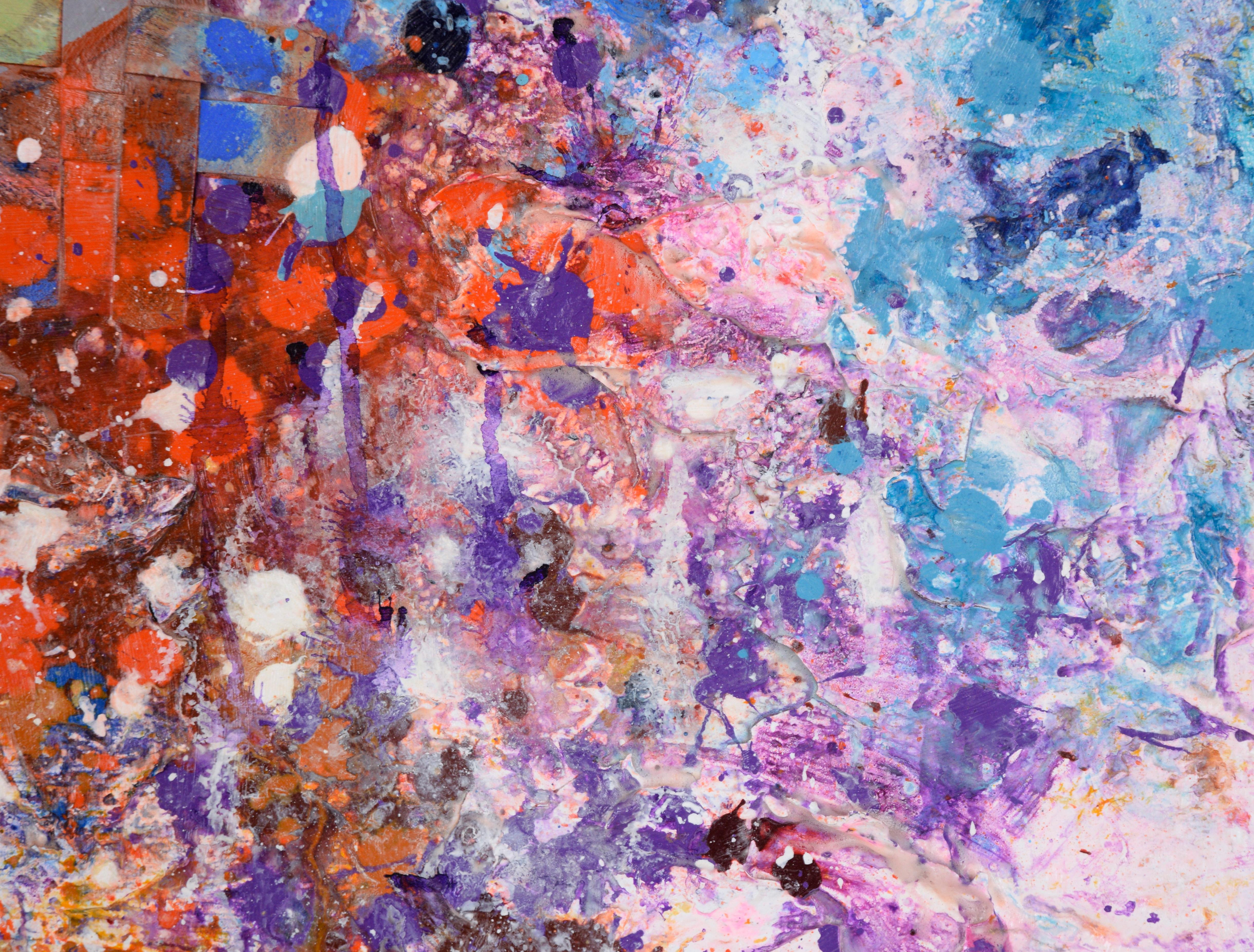 Woven Moon - Abstract Expressionist Composition in Acrylic on Canvas - Gray Abstract Painting by Charles David Francis