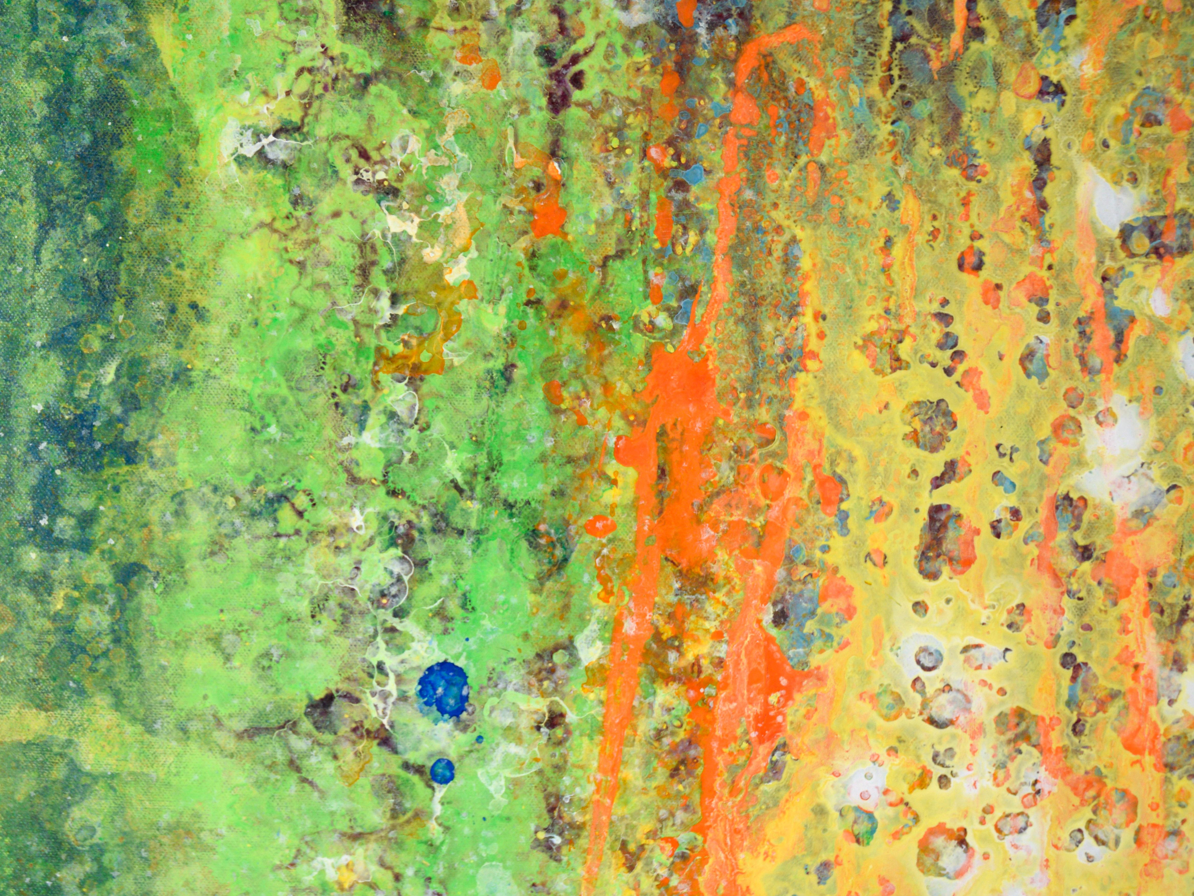 Yellow, Green, and Orange - Abstract Expressionist Composition For Sale 2
