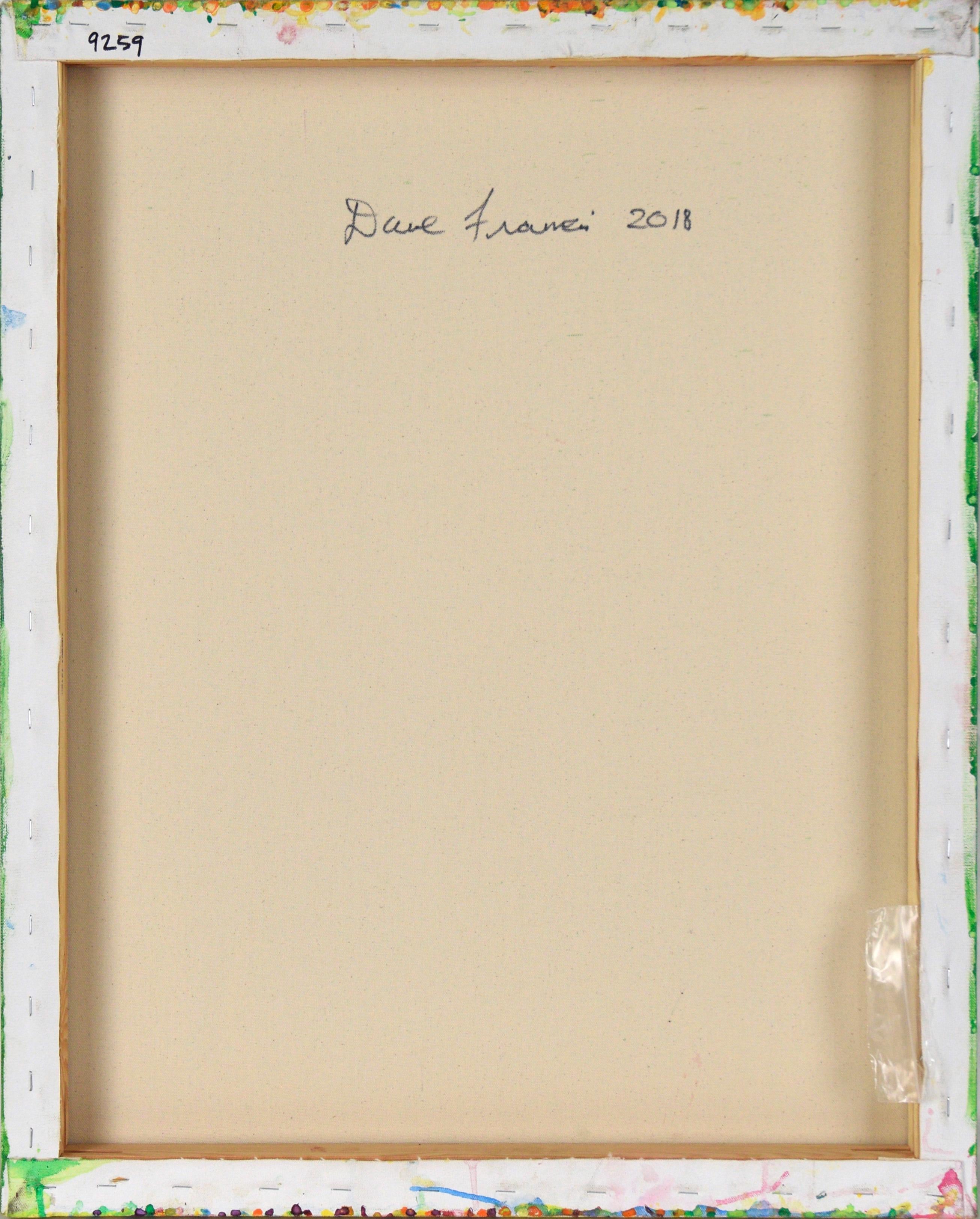 Composition expressionniste abstraite jaune, verte et orange en vente 4