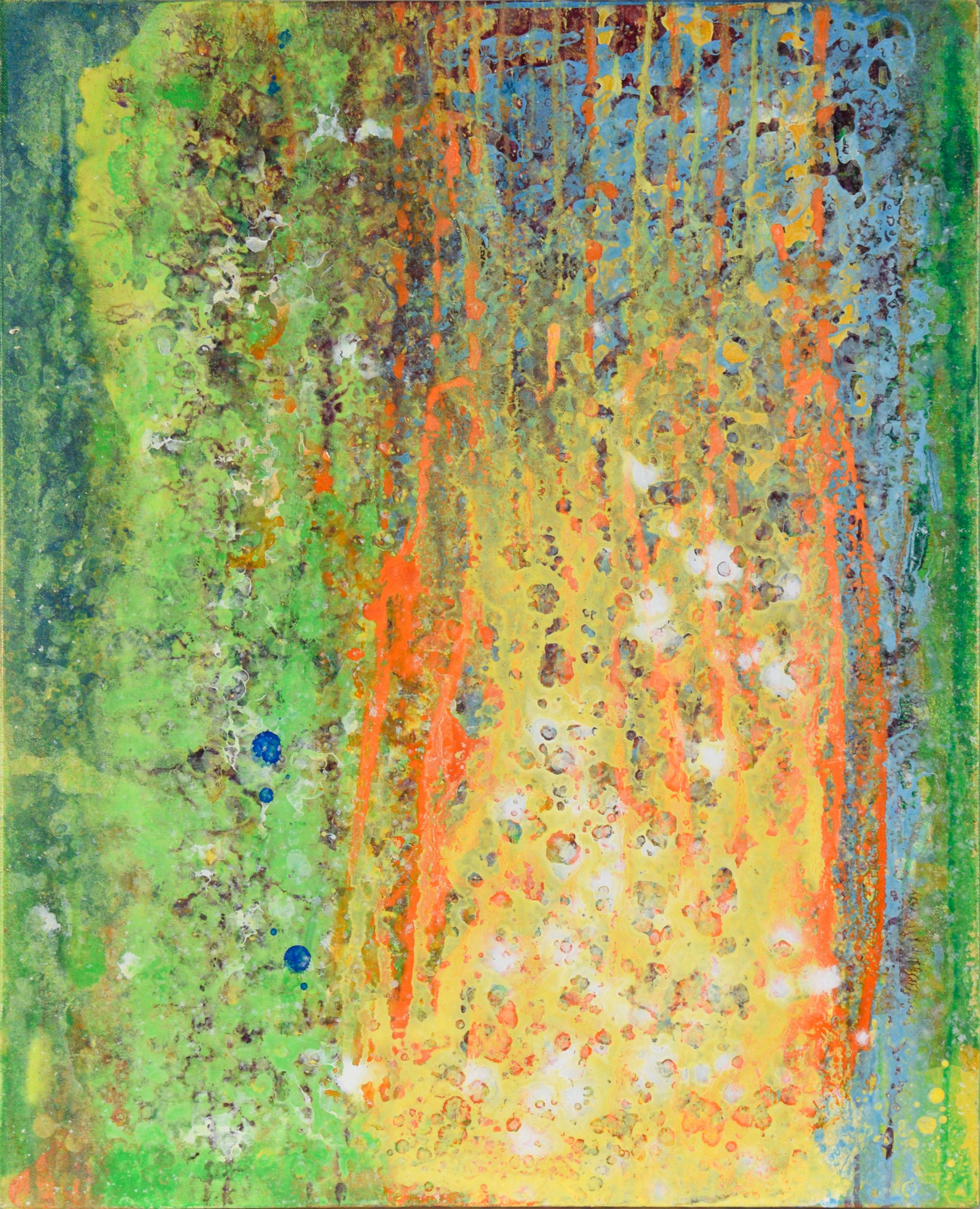 Charles David Francis Abstract Painting - Yellow, Green, and Orange - Abstract Expressionist Composition