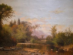 Charles Day Hunt American Hudson River or Adirondack Landscape 19th Century