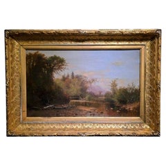 Charles Day Hunt American Hudson River or Adirondack Landscape 19th Century