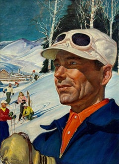 “Original Cover 1947 Nation’s Business Magazine” Skiing Winter Ski Resort Oil