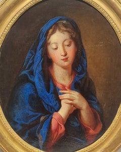 Classical 18th French Religious Painting Virgin Annunciation After DE LA FOSSE