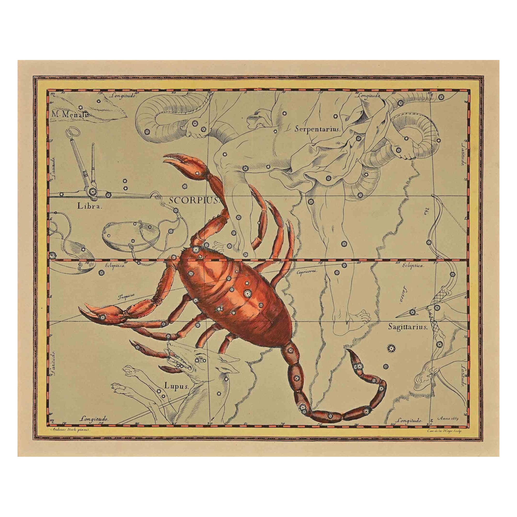 Scorpion – Radierung von Charles De la Haye – 18. Jahrhundert
