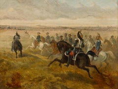 Charles De Luna (1812-1866) - 19th Century Oil, The Cavalry Returning to Camp
