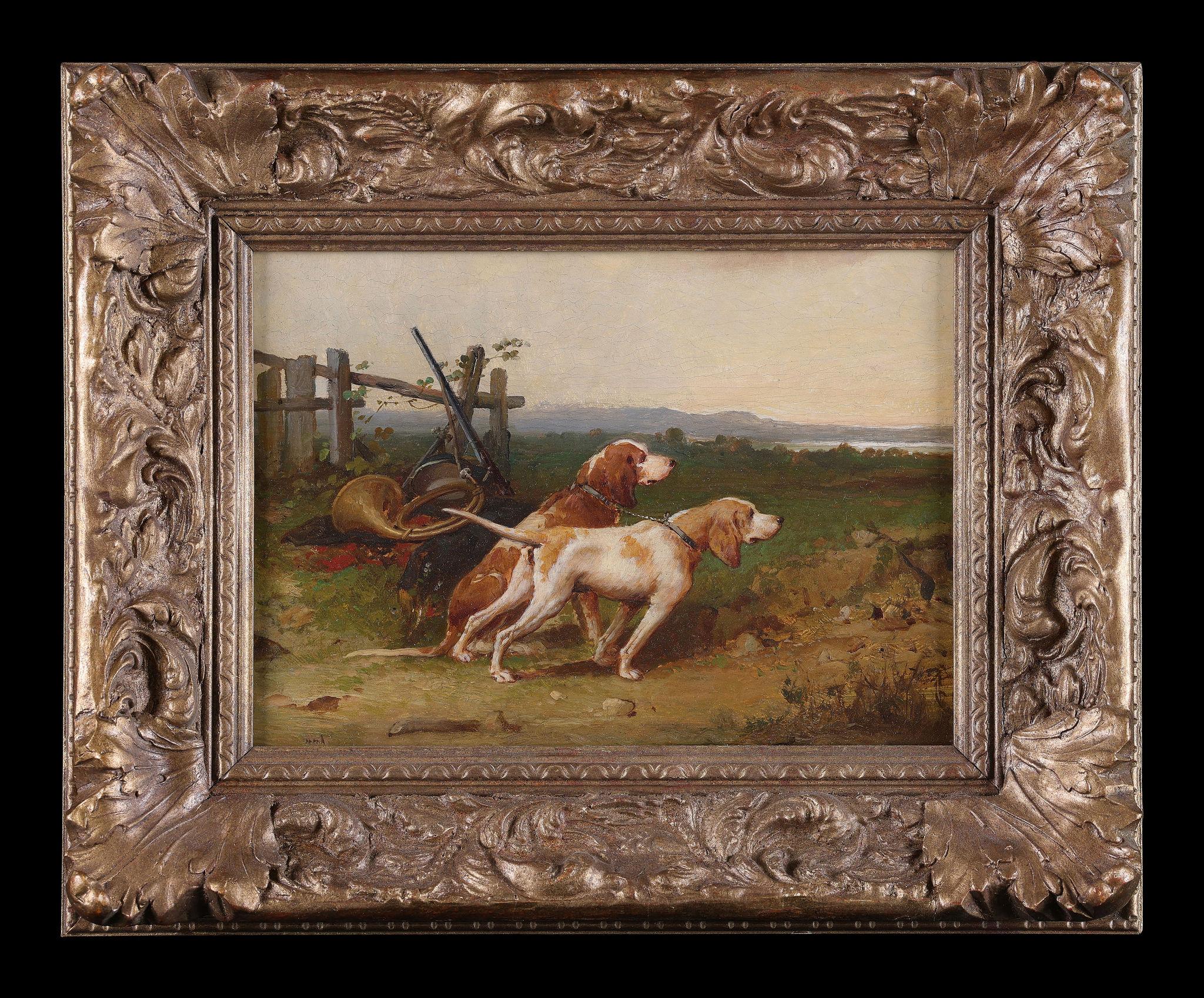 Charles De Penne Animal Painting – Die Jagdhunde