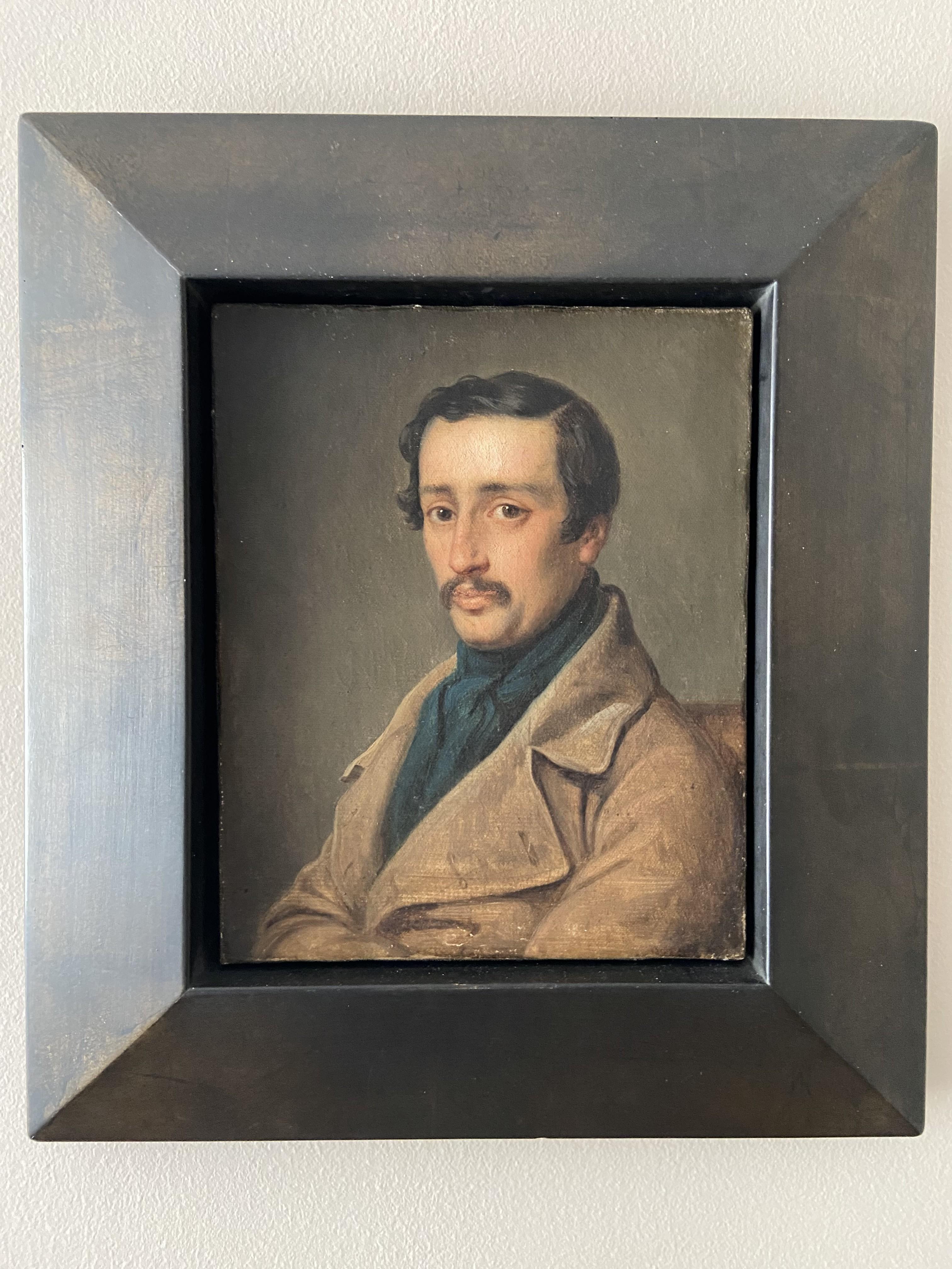 Attributed to Charles de Steuben (1788-1856) Portrait of a man, oil on canvas For Sale 4