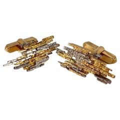 Charles de Temple 18K Yellow and White Gold Cufflinks