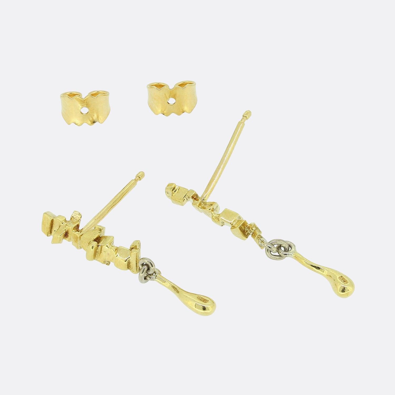 Charles De Temple 1980s Abstract Drop Earrings In Good Condition In London, GB