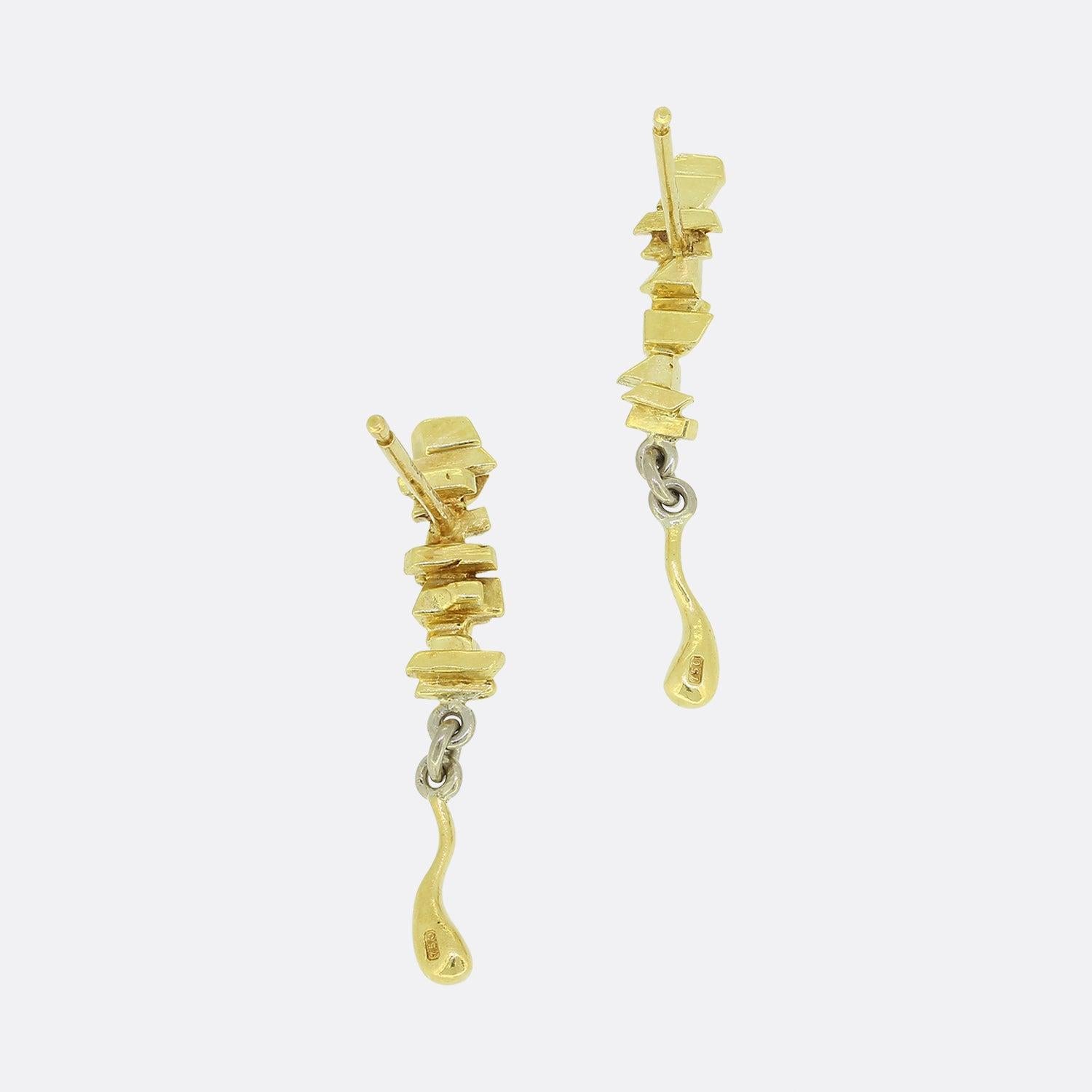 Women's Charles De Temple 1980s Abstract Drop Earrings
