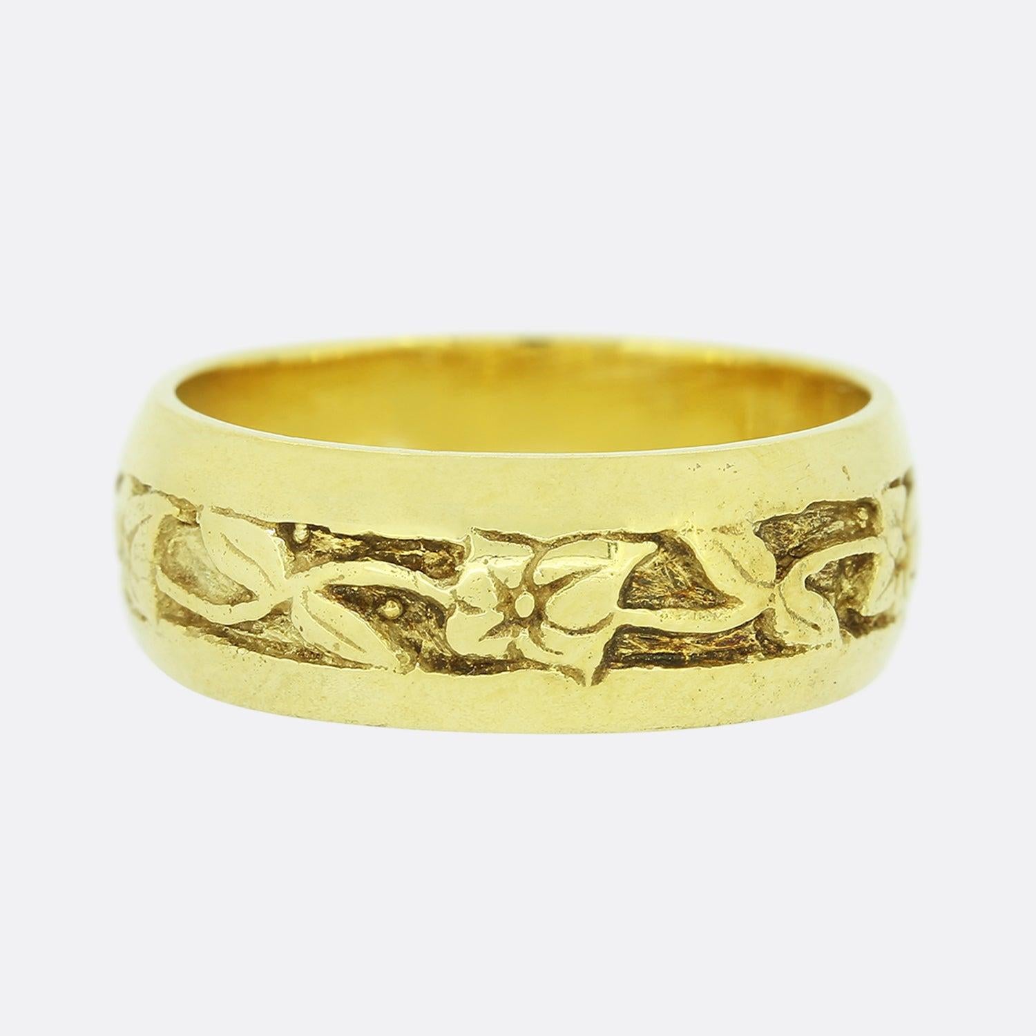 Women's Charles De Temple 1980s Floral Band Ring Size M