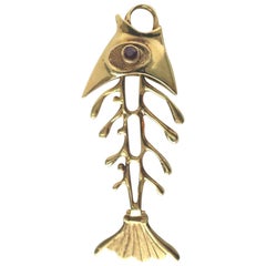 Retro Charles De Temple Fish-Bone Pendant