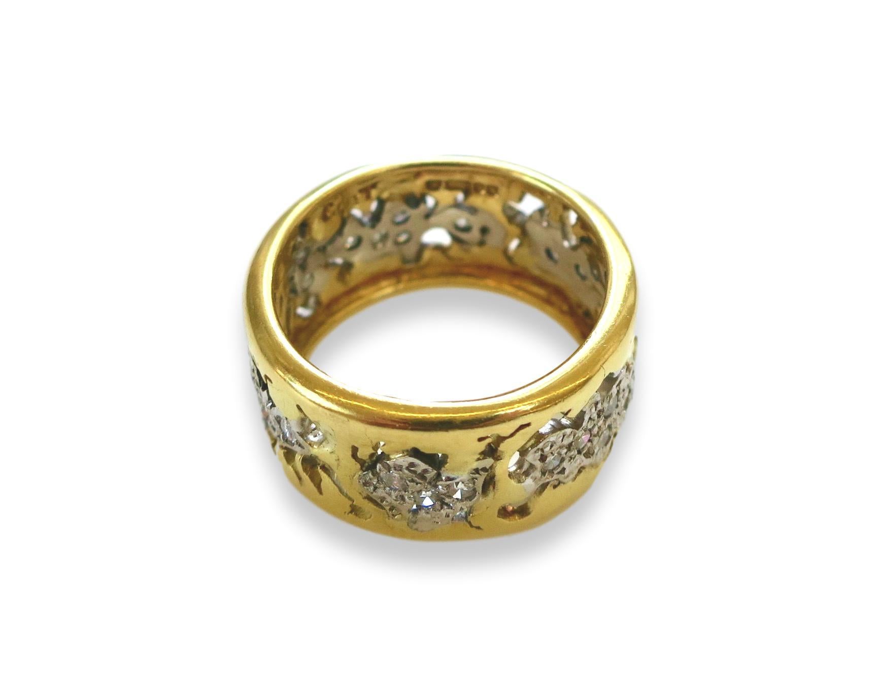 Women's or Men's Charles de Temple Gold and Diamond Band Ring, 1960