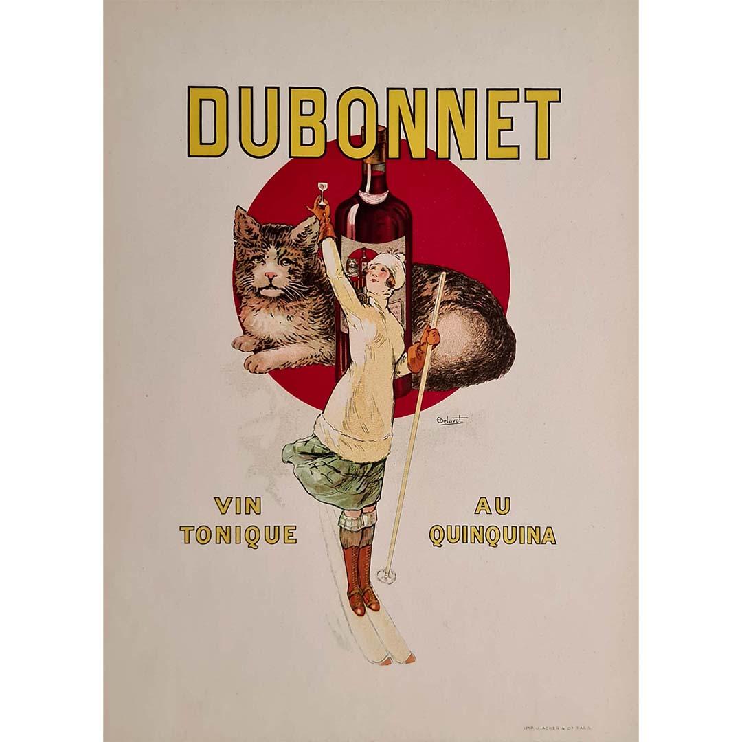 Cartel original Art Déco de los años 30 para Dubonnet - Vin tonique au quinquina