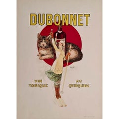 Affiche Art déco originale des années 1930 pour Dubonnet - Vin tonique au quinquina