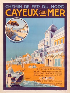 "Cayeux sur Mer" Original French Coast 1920s Beach Travel Poster