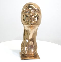 Busto Modernista de Bronce Pulido, Firmado 34/100, Siglo XX Abstracto