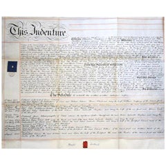 Antique Charles Dickens 1863 Signed Large Paper Document