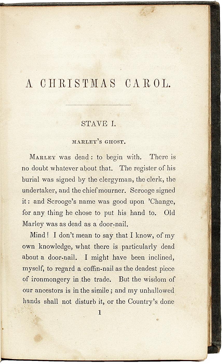 christmas carol first edition