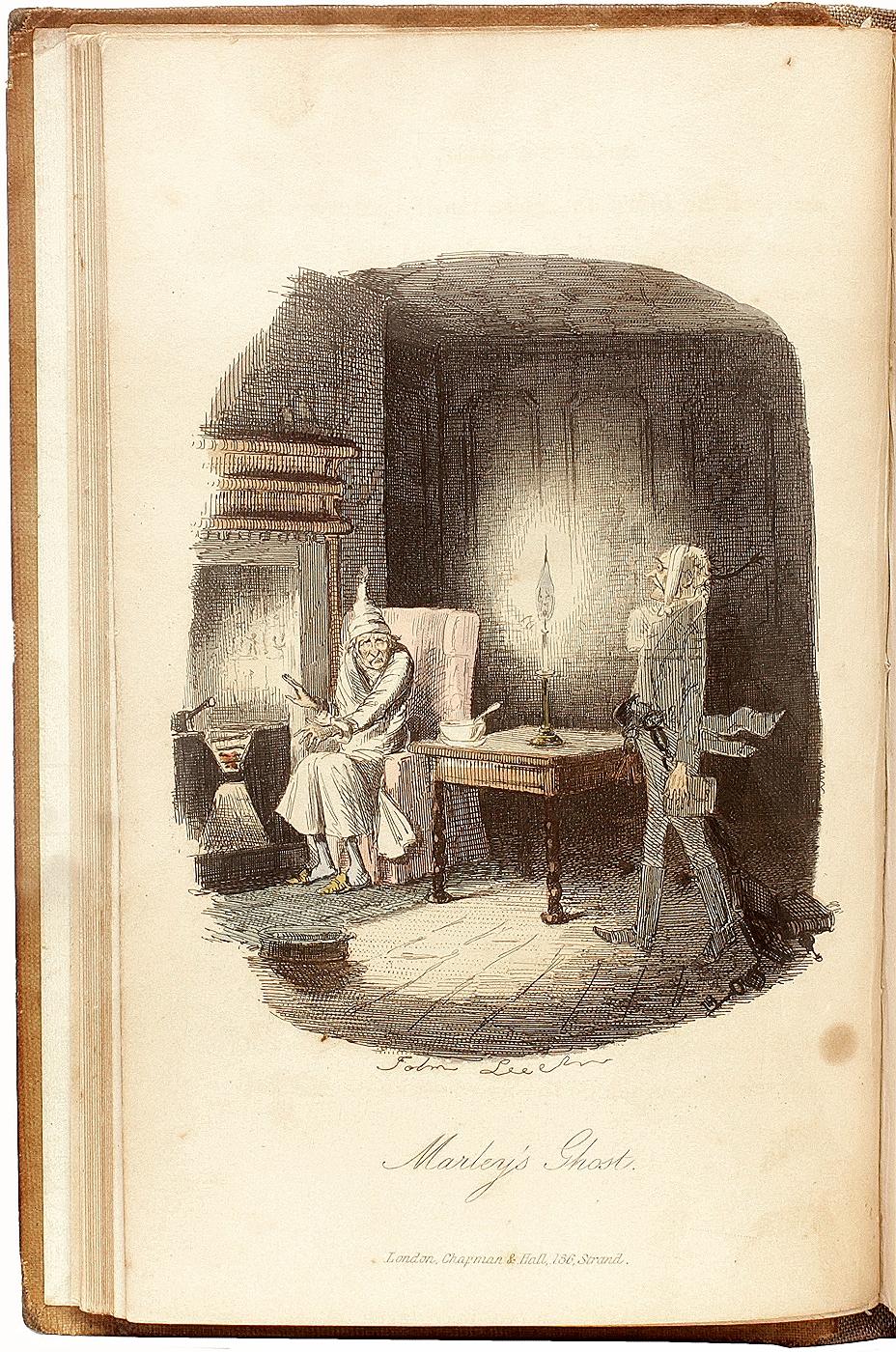 Metà XIX secolo Charles Dickens. Un canto di Natale. SETTIMA EDIZIONE - 1844 - IN TELA ORIGINALE! in vendita