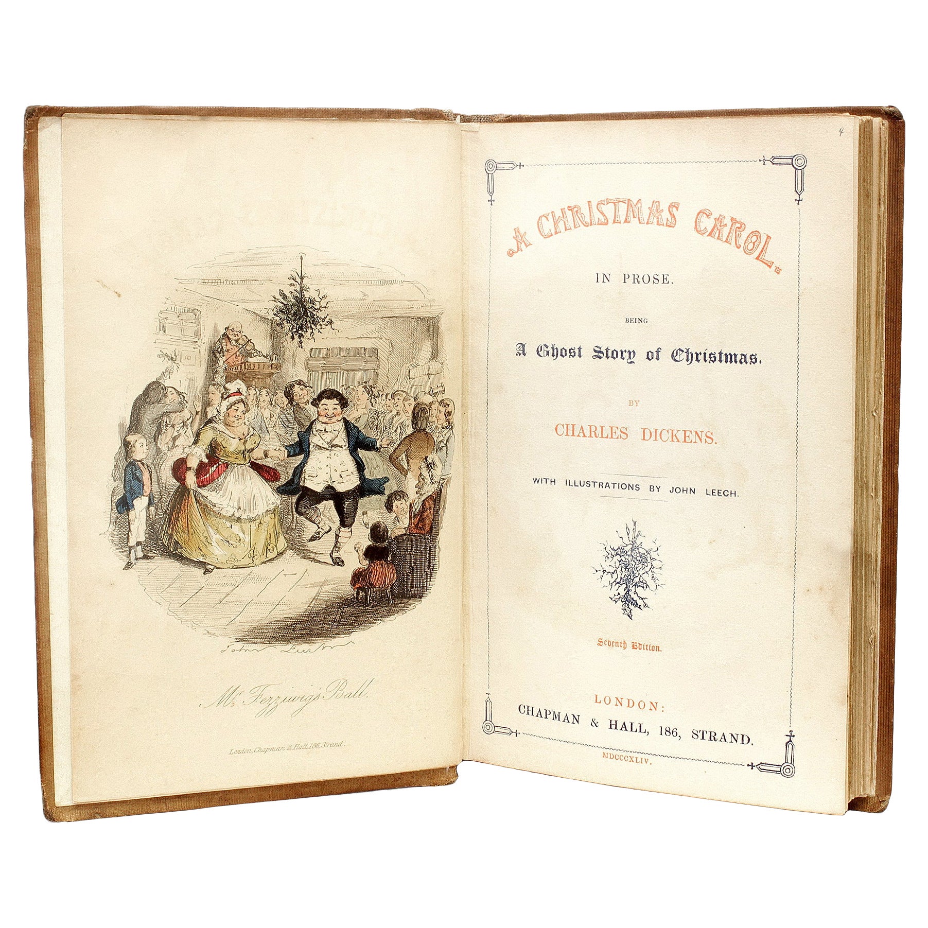 Charles Dickens. Un canto di Natale. SETTIMA EDIZIONE - 1844 - IN TELA ORIGINALE!