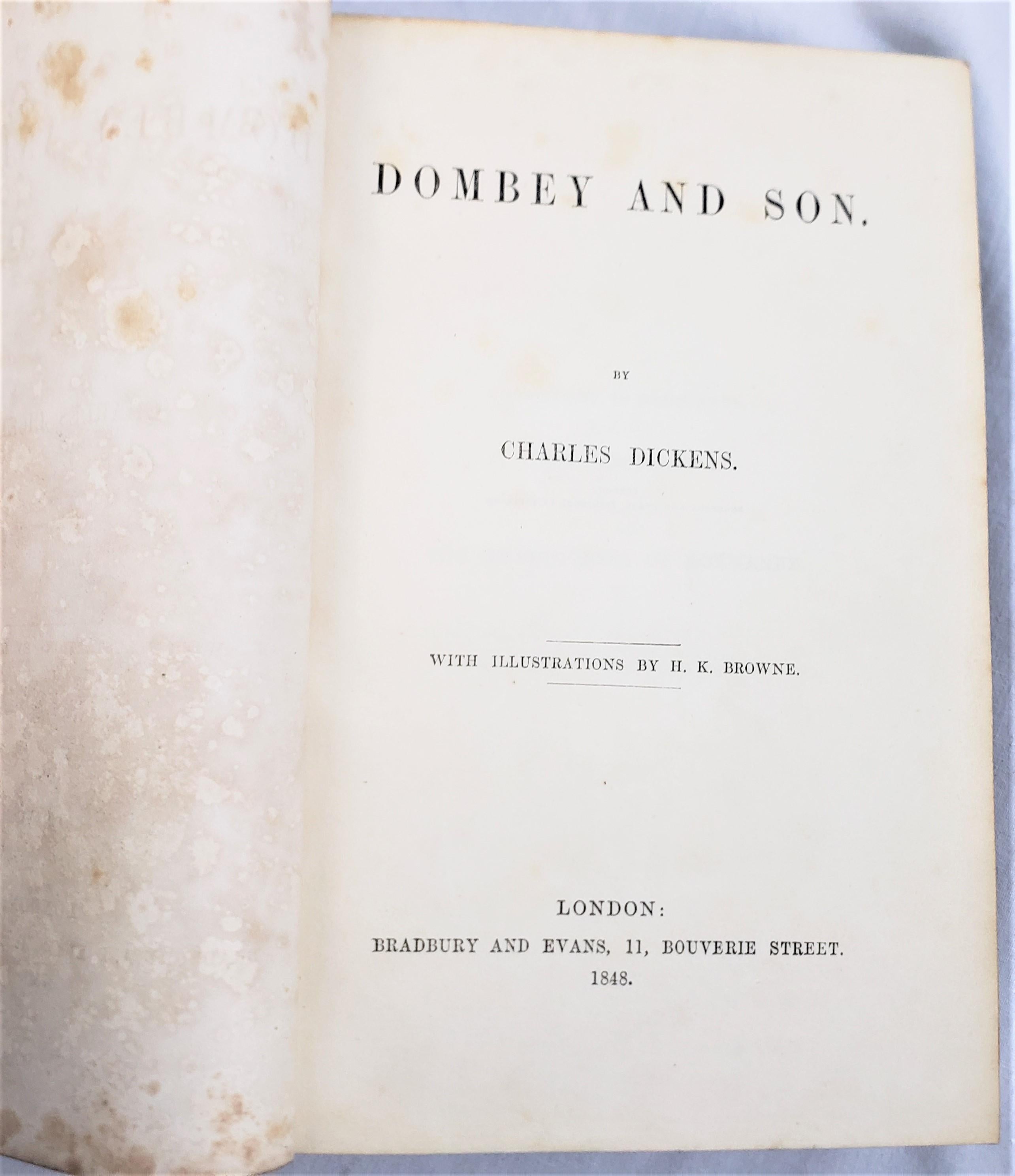 Charles Dickens First Edition Dombey & Son Bradbury & Evans Whitefriars Book For Sale 3