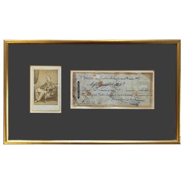 Charles Dickens Signed Cheque In Good Condition In Jersey, GB