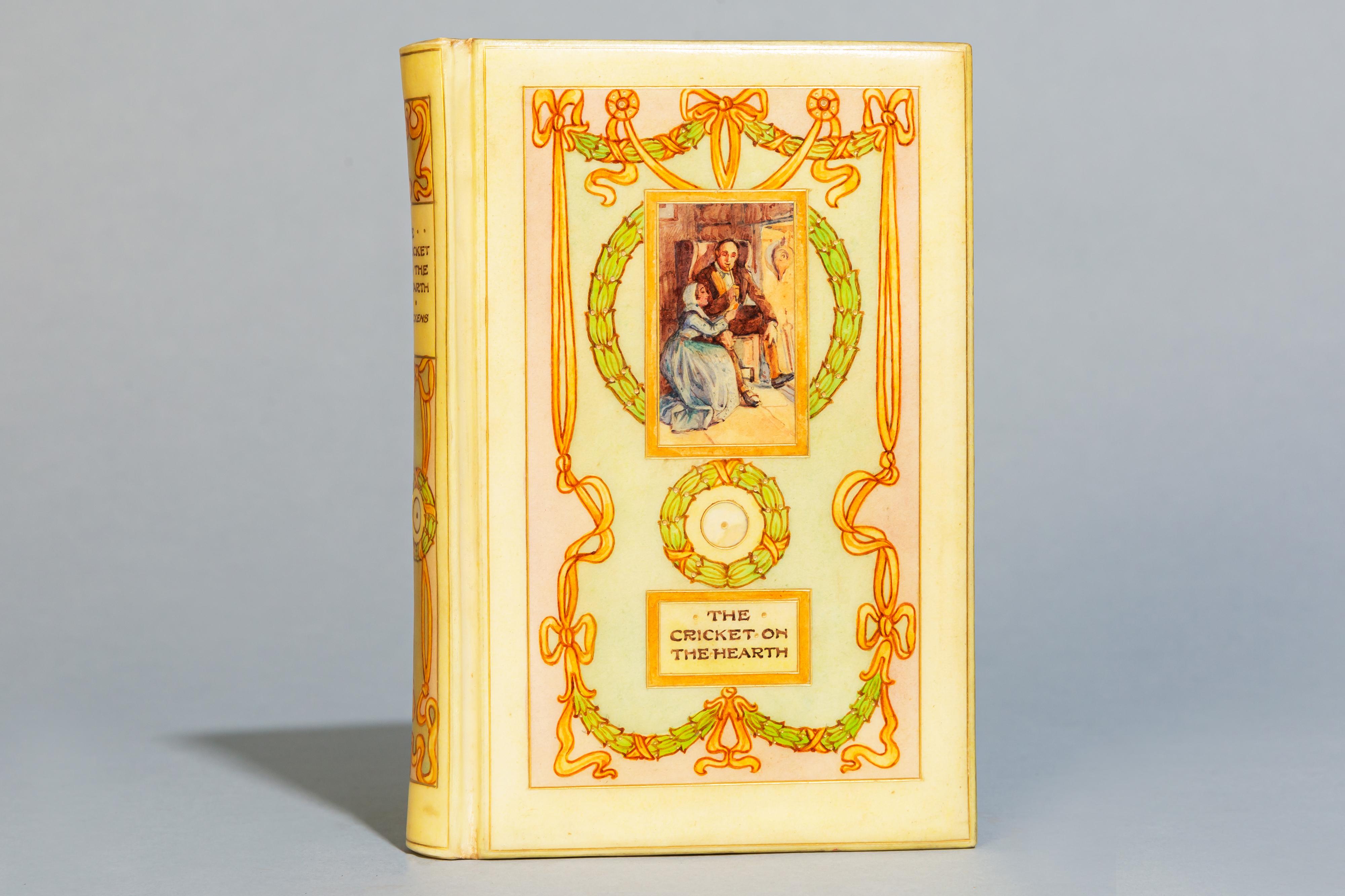 A tale of home. With colored illustrations by C.E. Brock, Bound in full vellum and hand-painted on front cover and spine by Cedric Chivers, Top edges gilt. 

Published: London: J.M. Dent & Co.