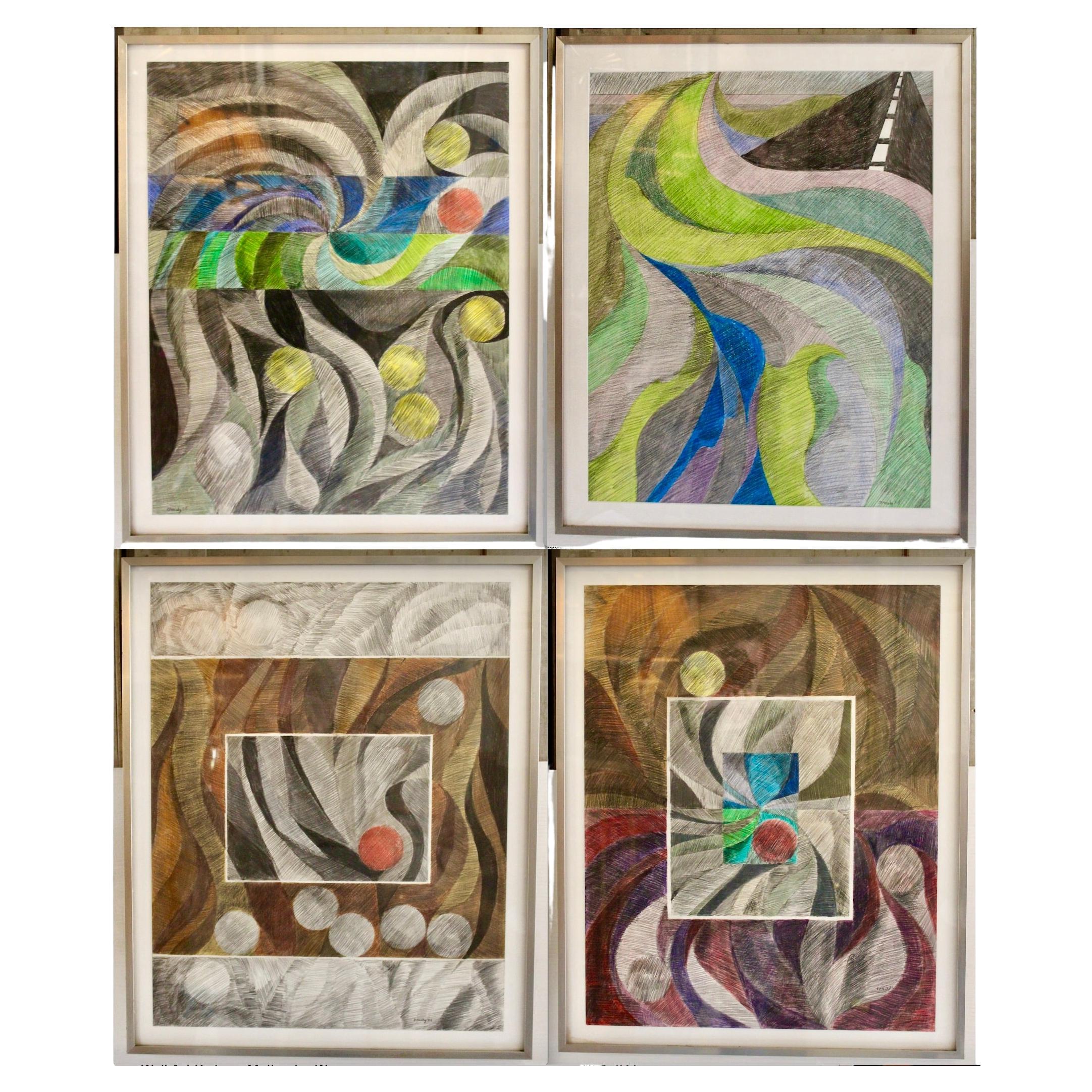 Charles Domsky (1937-2017) Pencil Art (lot of 4) For Sale