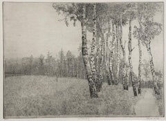 Leusderheide - Gravure à l'eau-forte sur paysage contemporain du 21e siècle