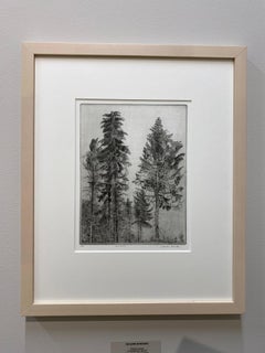 Waning Moon - Gravure à l'eau-forte sur paysage contemporain du 21e siècle