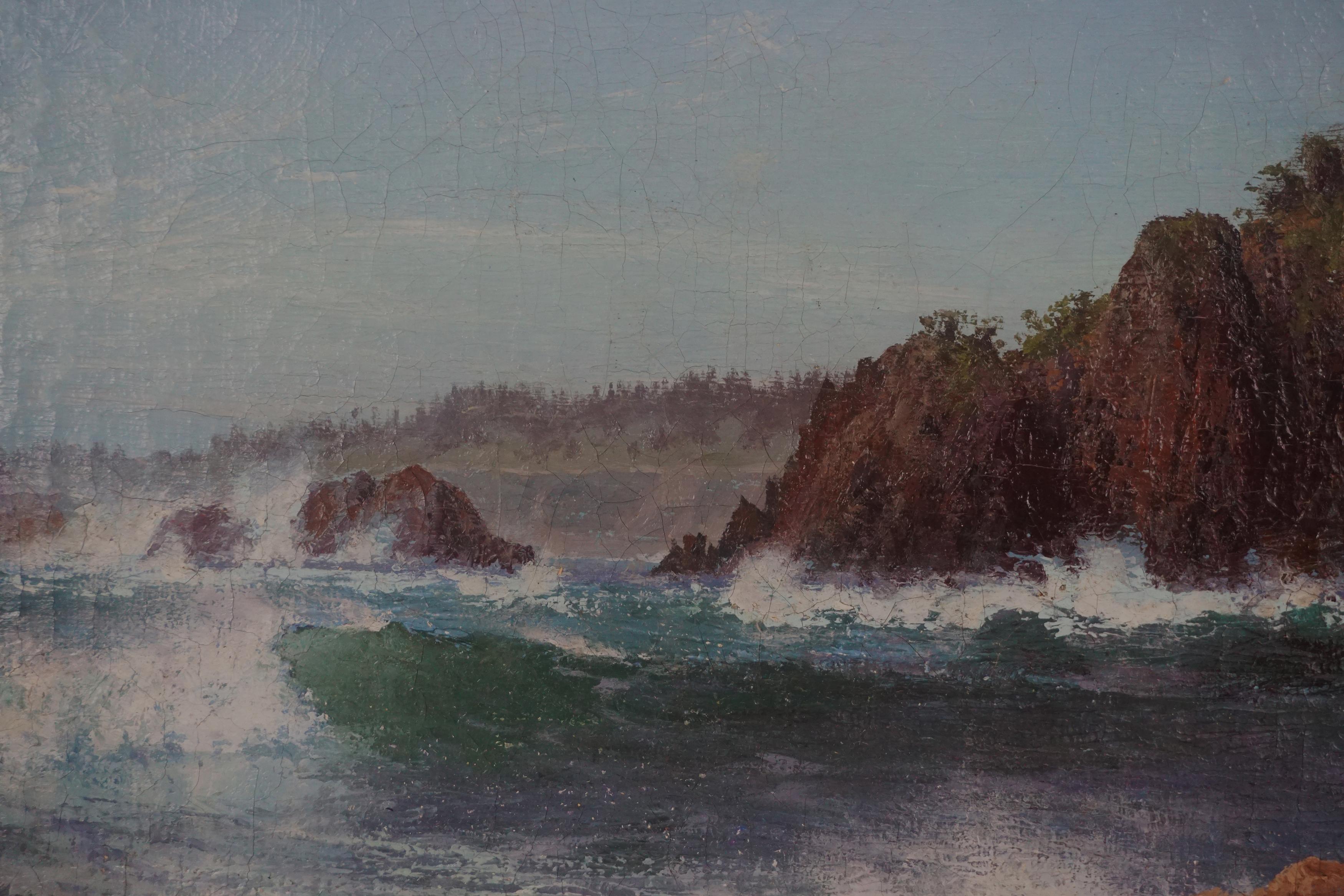 Originales Ölgemälde, Mendocino-Küste, Kalifornien, Meereslandschaft, 1908  (Amerikanischer Impressionismus), Painting, von Charles Dorman Robinson