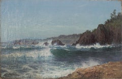 1908 Original Oil Painting Mendocino Coast, California Seascape 