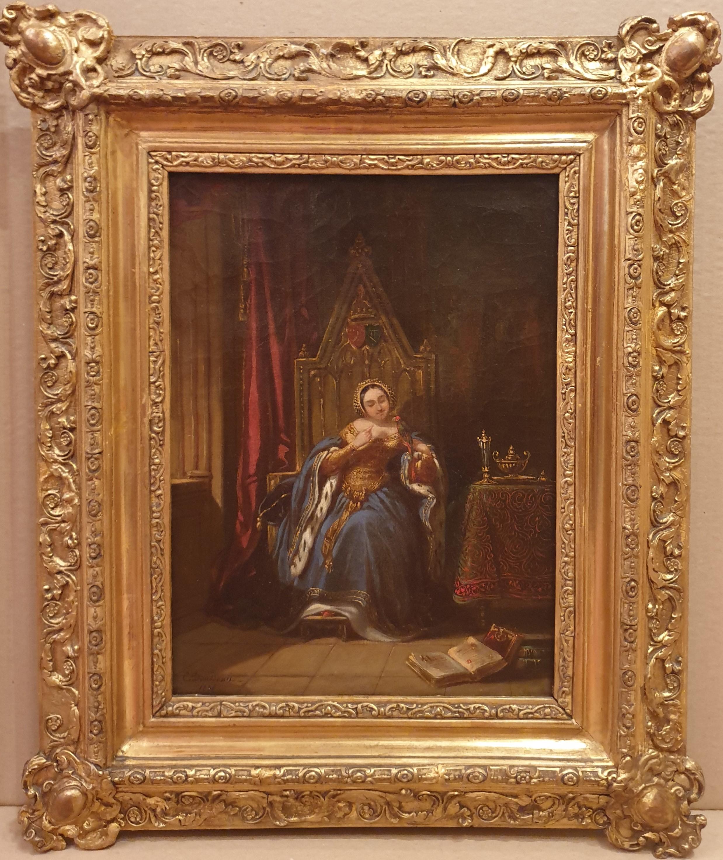 Charles DOUSSAULT 1814 - 1880
Huile sur toile
32,5 cm x 24,5 cm (52 x 41 cm avec le cadre)
Signé et daté en bas à gauche "Ch. Doussault / 1836"
Très beau cadre d'époque en bois doré

Charles Doussault était un peintre-voyageur orientaliste. Il a